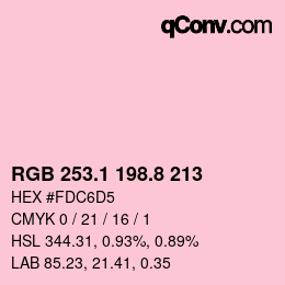 カラーコード: RGB 253.1 198.8 213 | qconv.com