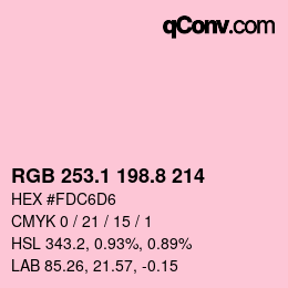 Color code: RGB 253.1 198.8 214 | qconv.com