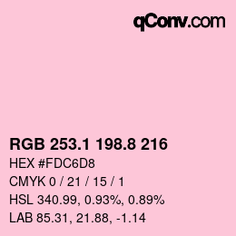 カラーコード: RGB 253.1 198.8 216 | qconv.com