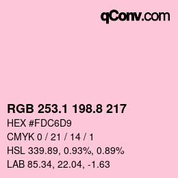 カラーコード: RGB 253.1 198.8 217 | qconv.com