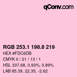 Color code: RGB 253.1 198.8 219 | qconv.com