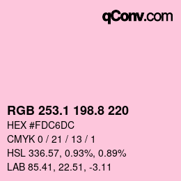 カラーコード: RGB 253.1 198.8 220 | qconv.com