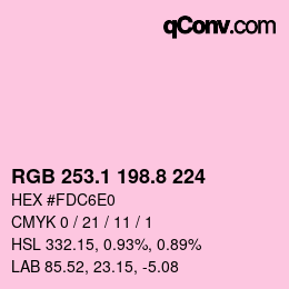 Color code: RGB 253.1 198.8 224 | qconv.com