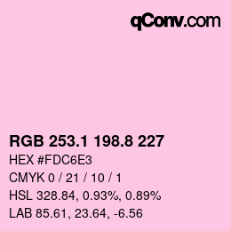 カラーコード: RGB 253.1 198.8 227 | qconv.com