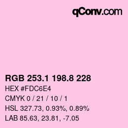 カラーコード: RGB 253.1 198.8 228 | qconv.com