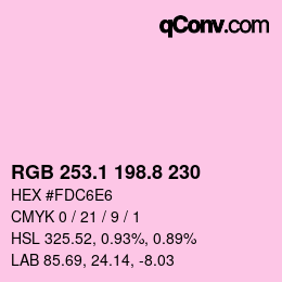 Color code: RGB 253.1 198.8 230 | qconv.com