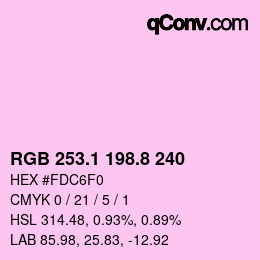 カラーコード: RGB 253.1 198.8 240 | qconv.com
