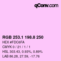 カラーコード: RGB 253.1 198.8 250 | qconv.com