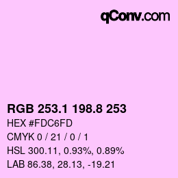 カラーコード: RGB 253.1 198.8 253 | qconv.com
