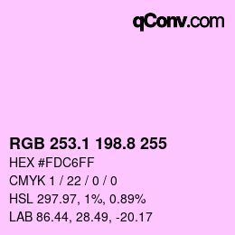 カラーコード: RGB 253.1 198.8 255 | qconv.com