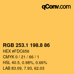 カラーコード: RGB 253.1 198.8 86 | qconv.com