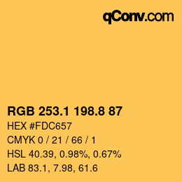 カラーコード: RGB 253.1 198.8 87 | qconv.com
