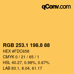カラーコード: RGB 253.1 198.8 88 | qconv.com