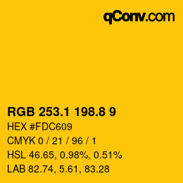 カラーコード: RGB 253.1 198.8 9 | qconv.com