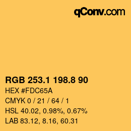 カラーコード: RGB 253.1 198.8 90 | qconv.com