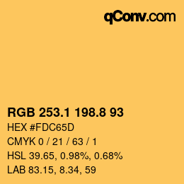 Farbcode: RGB 253.1 198.8 93 | qconv.com