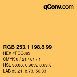 Color code: RGB 253.1 198.8 99 | qconv.com