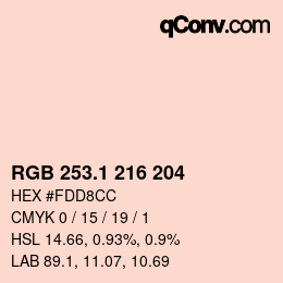 カラーコード: RGB 253.1 216 204 | qconv.com