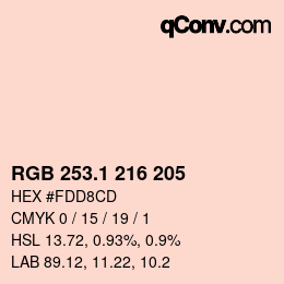 カラーコード: RGB 253.1 216 205 | qconv.com