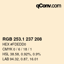 カラーコード: RGB 253.1 237 208 | qconv.com