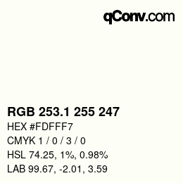 Color code: RGB 253.1 255 247 | qconv.com