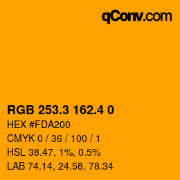 カラーコード: RGB 253.3 162.4 0 | qconv.com