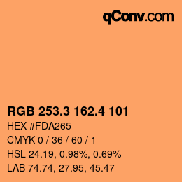 カラーコード: RGB 253.3 162.4 101 | qconv.com
