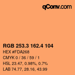 カラーコード: RGB 253.3 162.4 104 | qconv.com