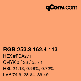 カラーコード: RGB 253.3 162.4 113 | qconv.com