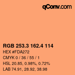 カラーコード: RGB 253.3 162.4 114 | qconv.com