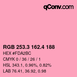 カラーコード: RGB 253.3 162.4 188 | qconv.com
