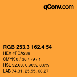カラーコード: RGB 253.3 162.4 54 | qconv.com