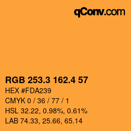 カラーコード: RGB 253.3 162.4 57 | qconv.com