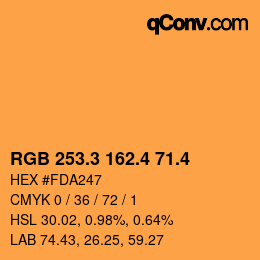 カラーコード: RGB 253.3 162.4 71.4 | qconv.com