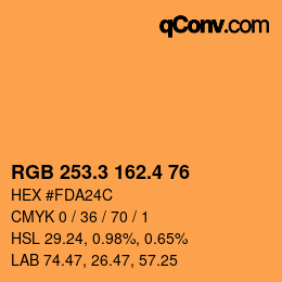 カラーコード: RGB 253.3 162.4 76 | qconv.com