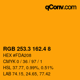 カラーコード: RGB 253.3 162.4 8 | qconv.com