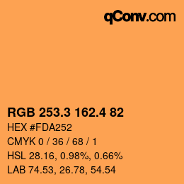 カラーコード: RGB 253.3 162.4 82 | qconv.com