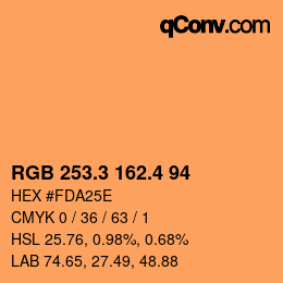 カラーコード: RGB 253.3 162.4 94 | qconv.com