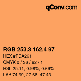 カラーコード: RGB 253.3 162.4 97 | qconv.com