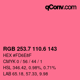カラーコード: RGB 253.7 110.6 143 | qconv.com