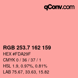 カラーコード: RGB 253.7 162 159 | qconv.com