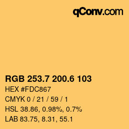 カラーコード: RGB 253.7 200.6 103 | qconv.com