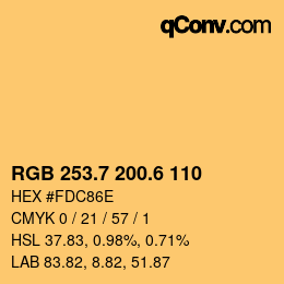 カラーコード: RGB 253.7 200.6 110 | qconv.com