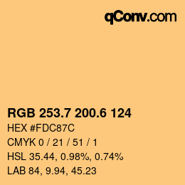 カラーコード: RGB 253.7 200.6 124 | qconv.com