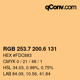 カラーコード: RGB 253.7 200.6 131 | qconv.com