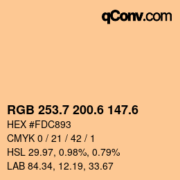 カラーコード: RGB 253.7 200.6 147.6 | qconv.com
