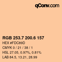 カラーコード: RGB 253.7 200.6 157 | qconv.com