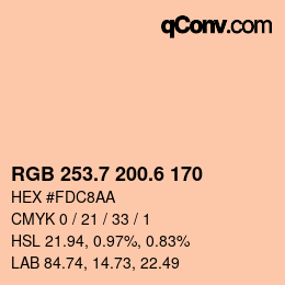 カラーコード: RGB 253.7 200.6 170 | qconv.com