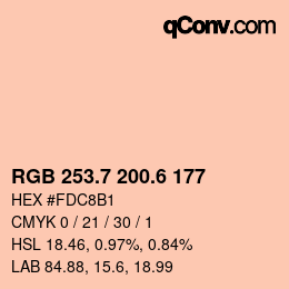 カラーコード: RGB 253.7 200.6 177 | qconv.com