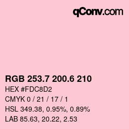 カラーコード: RGB 253.7 200.6 210 | qconv.com